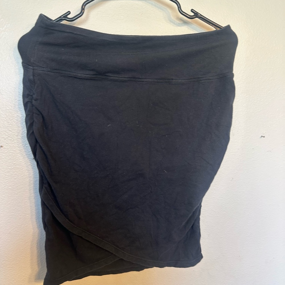 Athleta Black Ruched Wrap Pencil Skirt